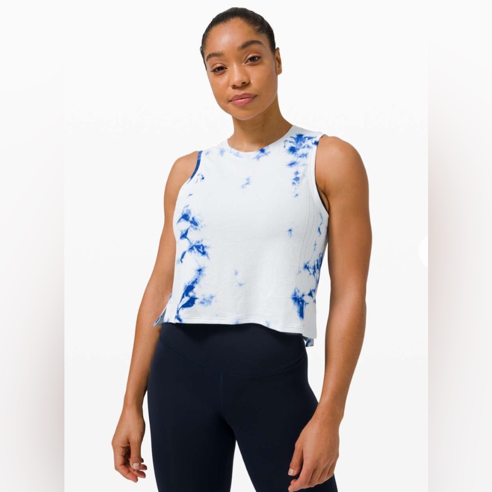 Lululemon Train to Be Tank *Shibori Regatta Blue Size S